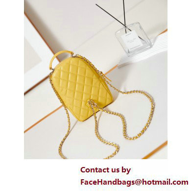 Chanel Lambskin  &  Gold-Tone Metal Mini Backpack Bag AP3753 Yellow 2025